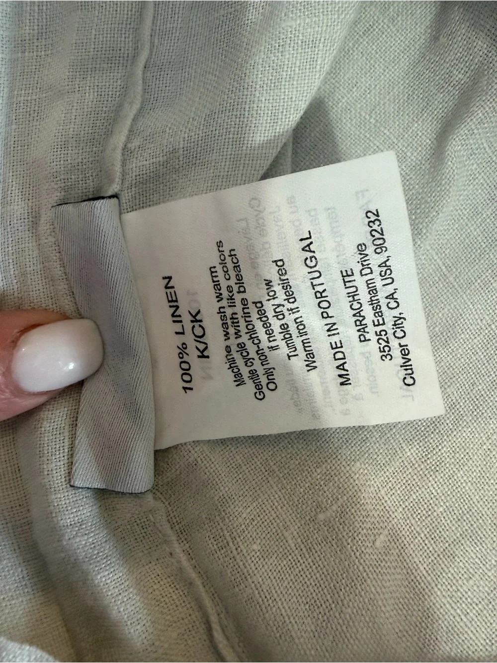 NWT Parachute 100% Linen Duvet in Fog